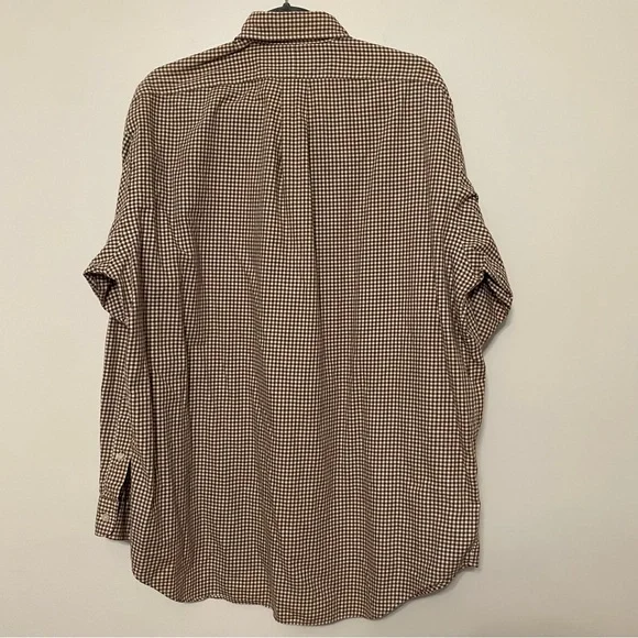 Ralph Lauren Men's Blake 100% Cotton Brown Small Checkered Shirt size L - Picture 4 of 4